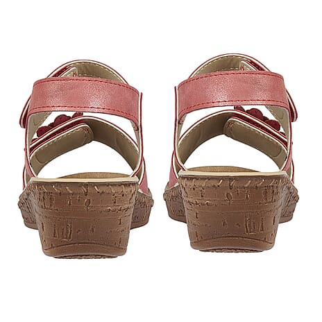 Jo & Joe HIBISCUS Lightweight Touch and Close Fastening Sandal (Size 4) - Red