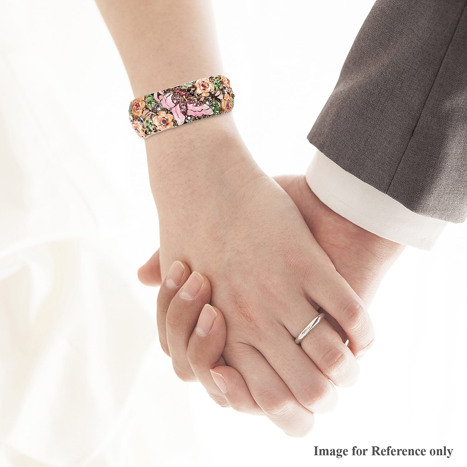 Designer Inspired Multi Color Crystal Hinged Bangle