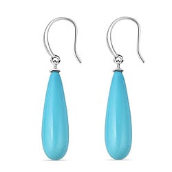 Red Shell Pearl Drop Earrings in Rhodium Overlay Sterling Silver 30.000  Ct.