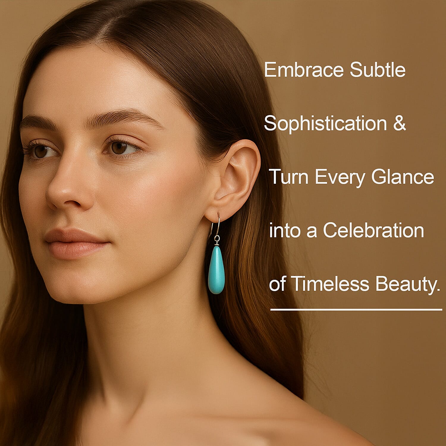 Sleeping Beauty Colour Shell Pearl Drop Earrings with Hook in Rhodium Overlay Sterling Silver