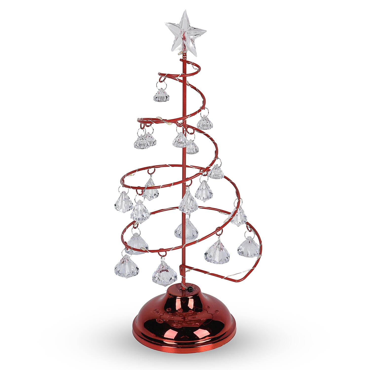 LED Christmas Tree 19 Crystals (3xAAA batteries not inc) - Red