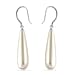 White Shell Pearl Drop Earrings with Hook in Rhodium Overlay Sterling Silver
