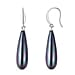 Peacock Colour Shell Pearl  Earrings in Rhodium Overlay Sterling Silver