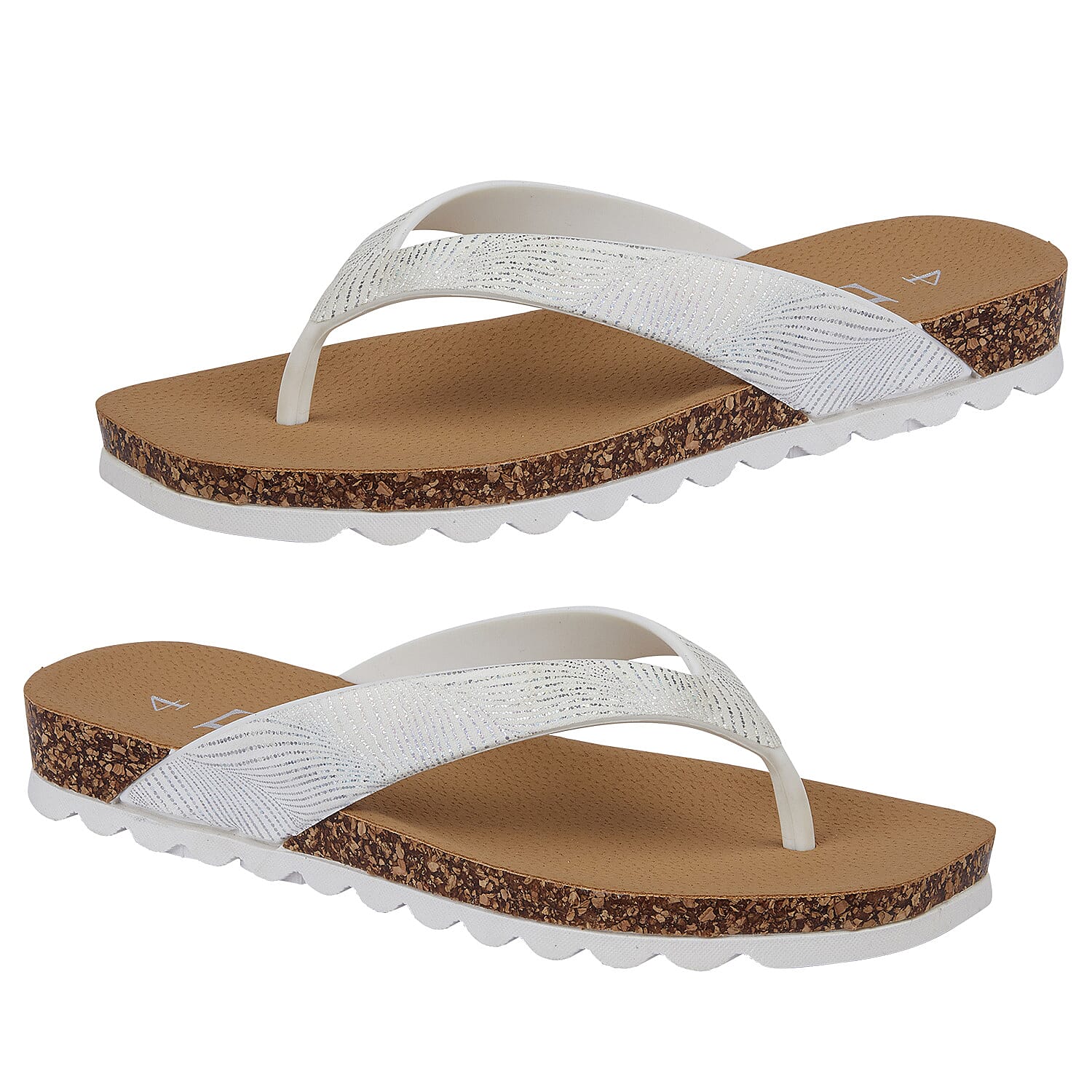 Emma DAWN Flip Flops with Square Toe (Size 4) - White