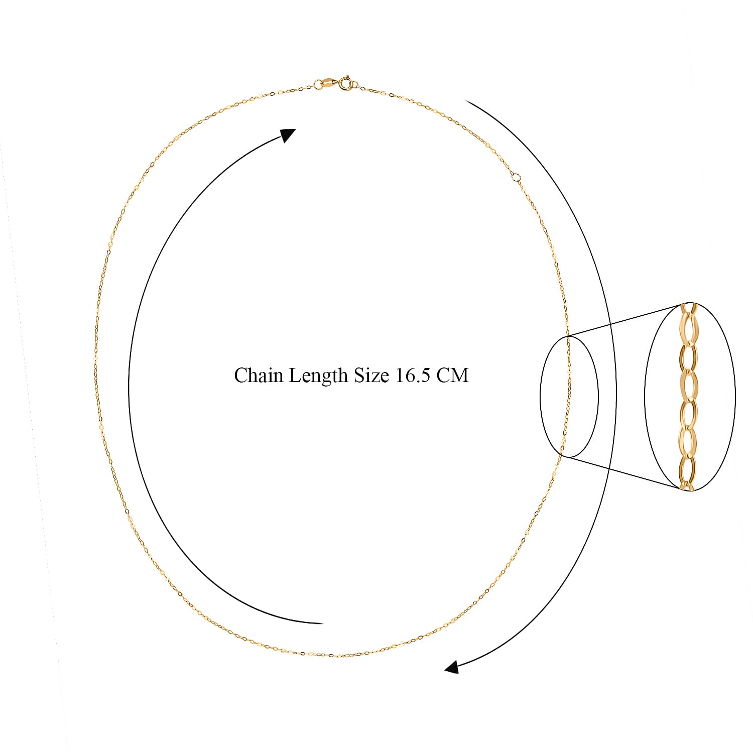 18K Yellow Gold Chain (Size - 16-18)