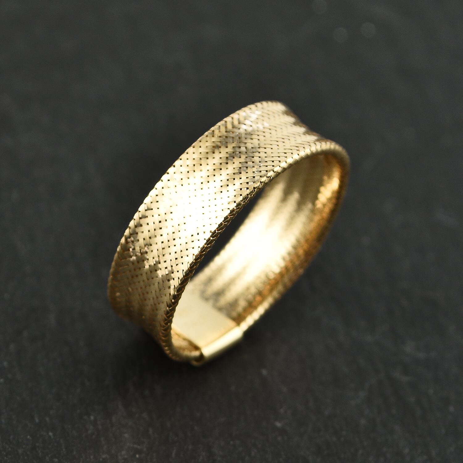 JCK Vegas 2024 Mega Closeout - 9K Yellow Gold Stretchable Mesh Ring (Size Medium) (Size M to P)