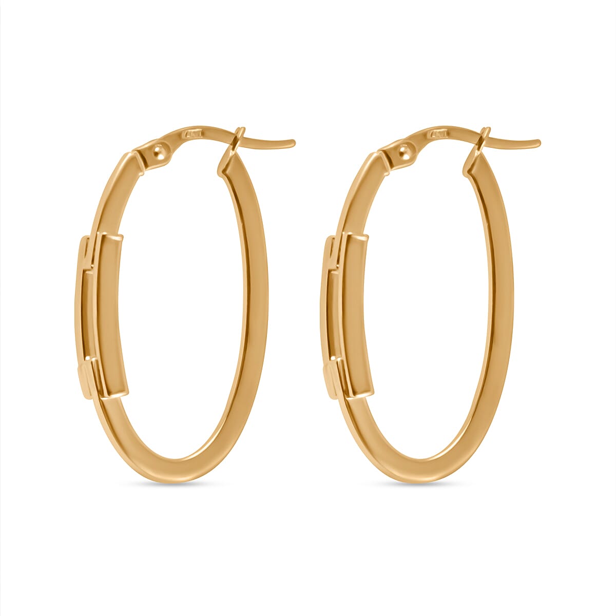 Maestro Collection - 9K Yellow Gold Buckle Hoop Earrings(outer diameter 16mm & inner 11.90mm).
