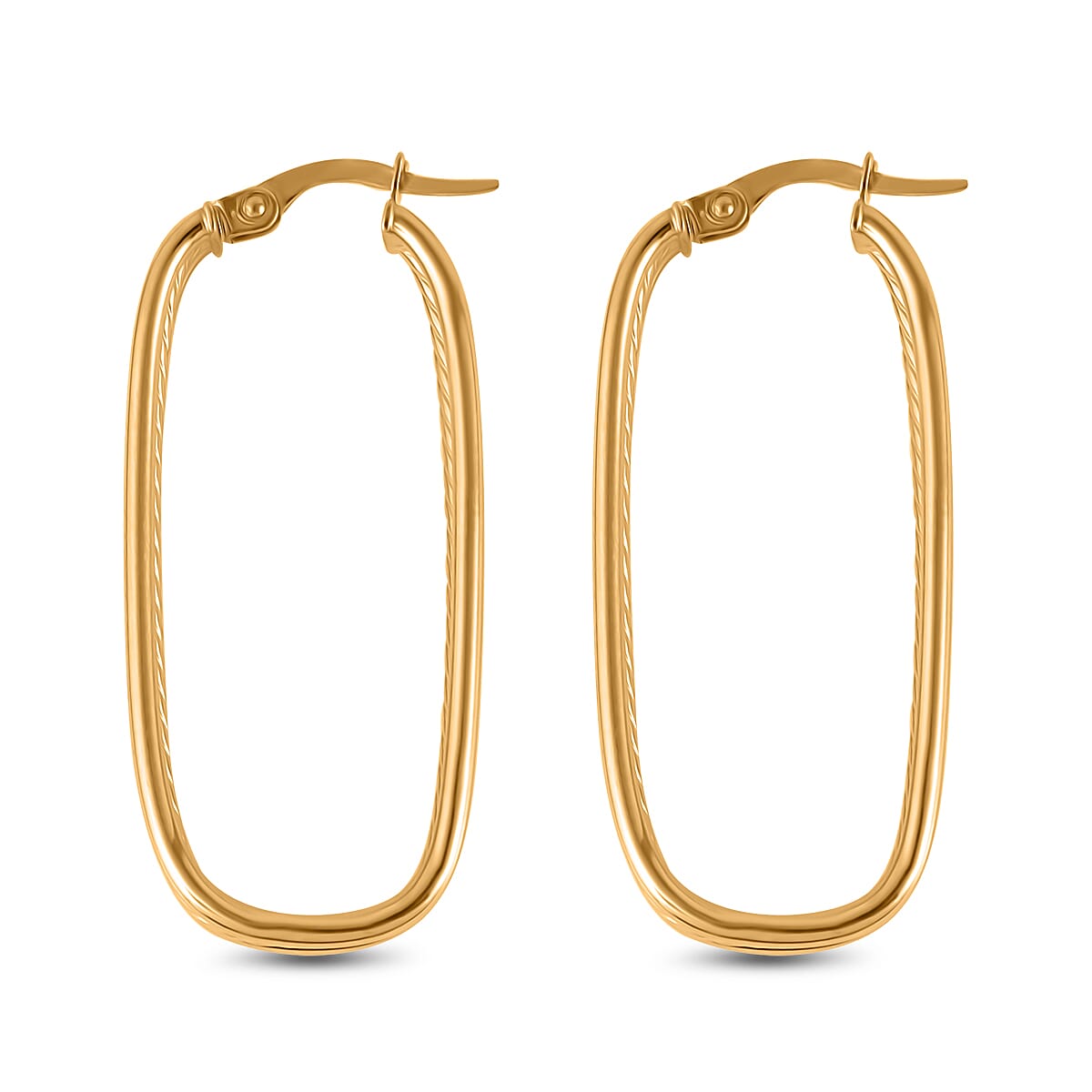 Maestro Collection - 9K Yellow Gold Hoop Earrings (Oueter diameter 16.1 & inner 13.30mm). 2.60 Gms.