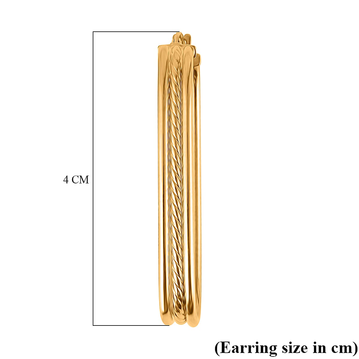 Maestro Collection - 9K Yellow Gold Hoop Earrings (Oueter diameter 16.1 & inner 13.30mm). 2.60 Gms.