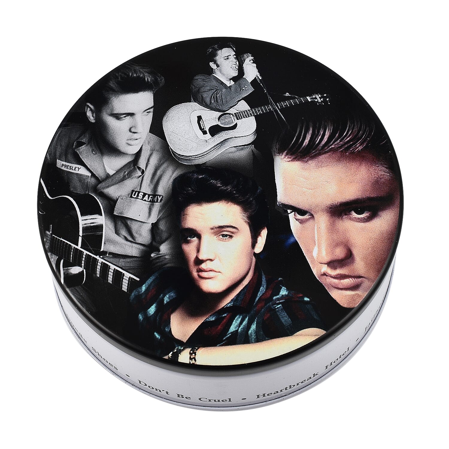 Set of 8 Elvis Presley Music Disc Coasters) - Black
