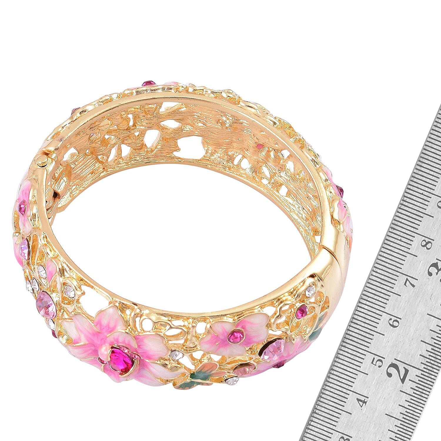 Crystal Starburst Hinged Bangle Clear main image 0
