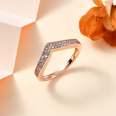 9K Rose Gold Certified Natural Pink Diamond 0.25ct (I1-I2) Wishbone Ring