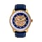 GENOA TIME V2 Automatic Movement Watch 3ATM Water Resistance With Skeleton Display Stylish Blue Leather Strap