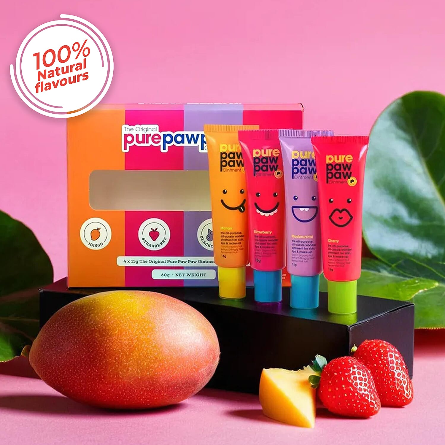 Pure Paw Paw Ointment Bundle (Includes 15g Mango, 15g Blackcurrant, 15g Cherry & 15g Strawberry)