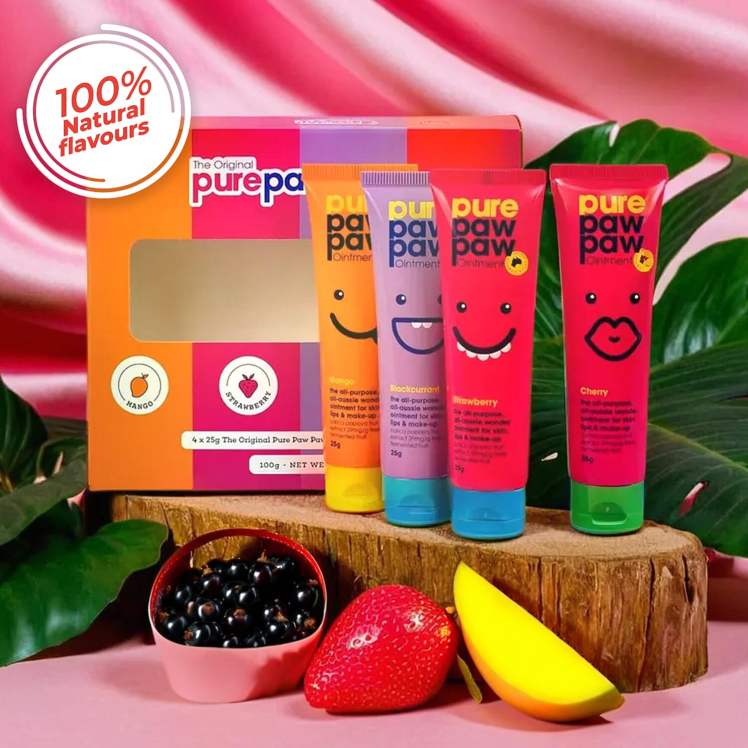 Pure Paw Paw Ointment Bundle (Includes 25g Mango, 25g Blackcurrant, 25g Cherry & 25g Strawberry)