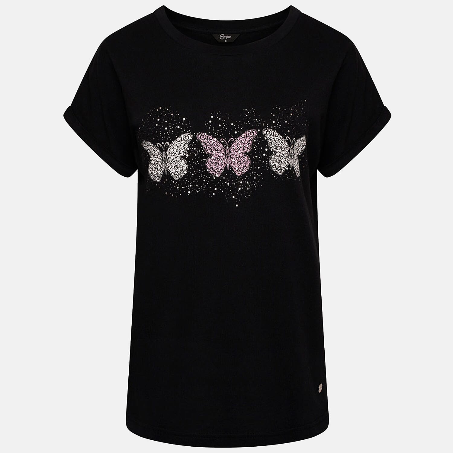 Emreco Butterfly Foil T-Shirt (Size 12) - Black