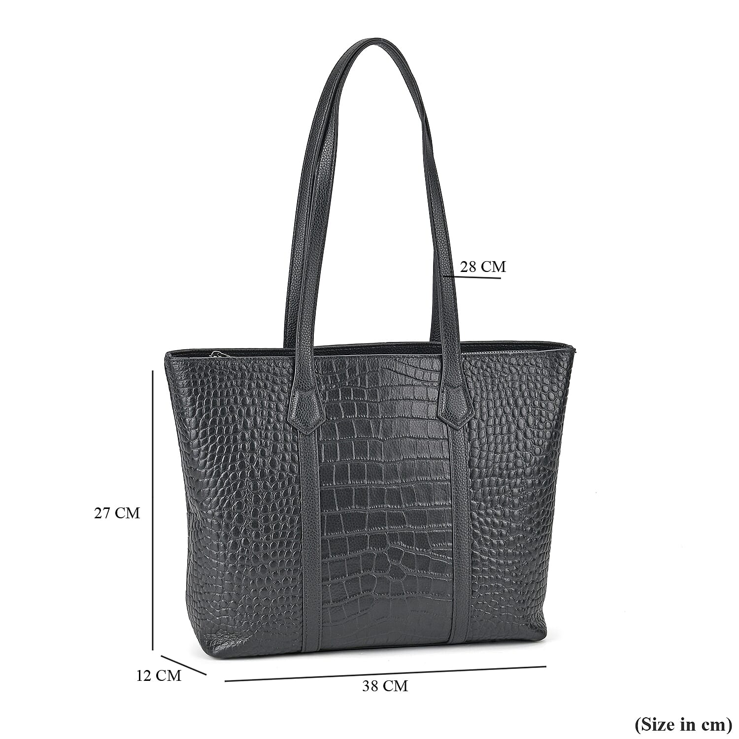  Leather Croco Embossed Tote Bag
