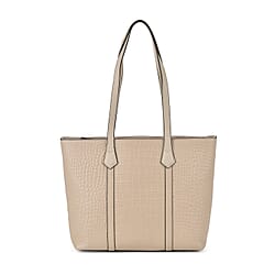 Leather Croco Embossed Tote Bag (Size 38x12x27 cm) - Olive & Black