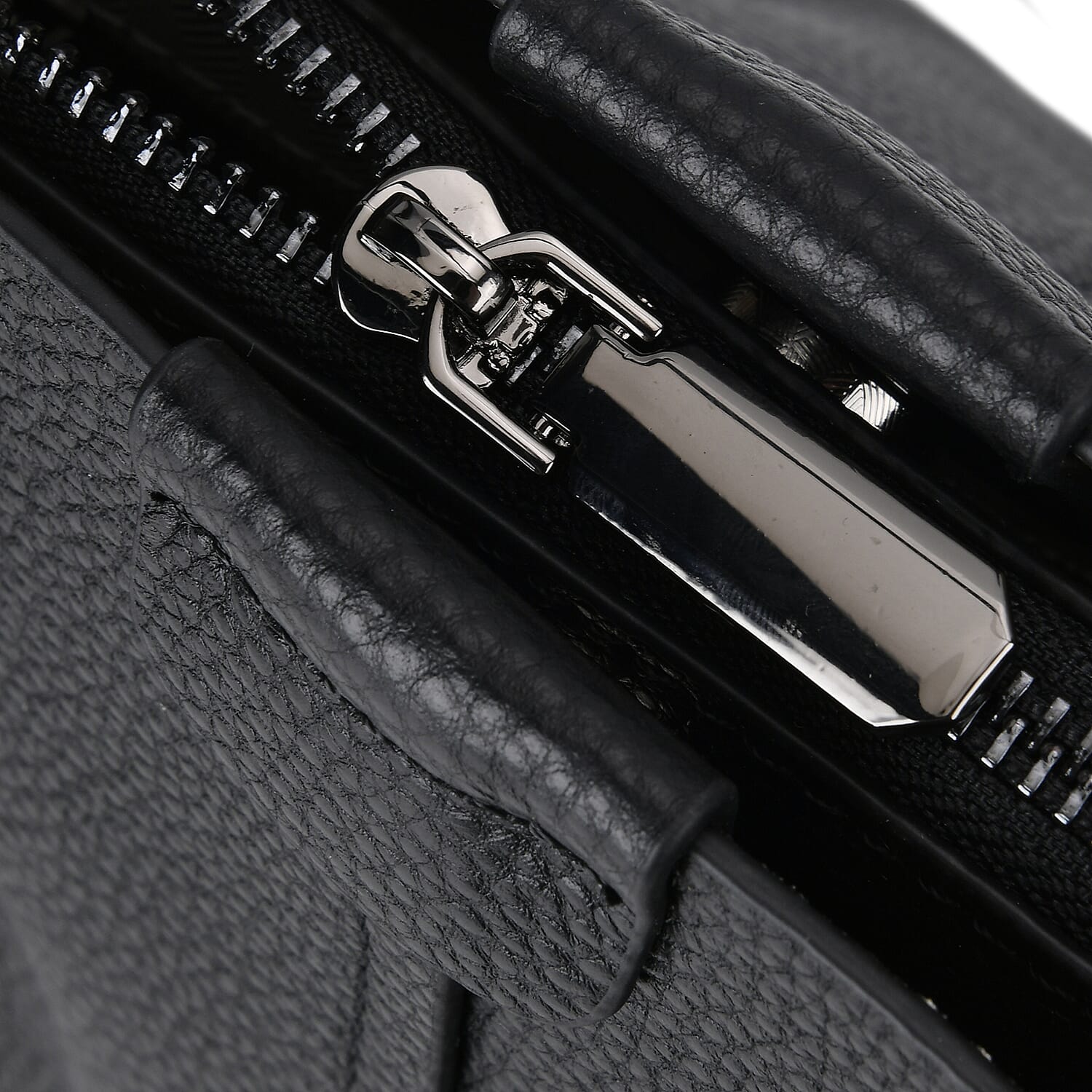 Genuine Leather Solid Tote Bag (Size 28x12x27 cm) - Black