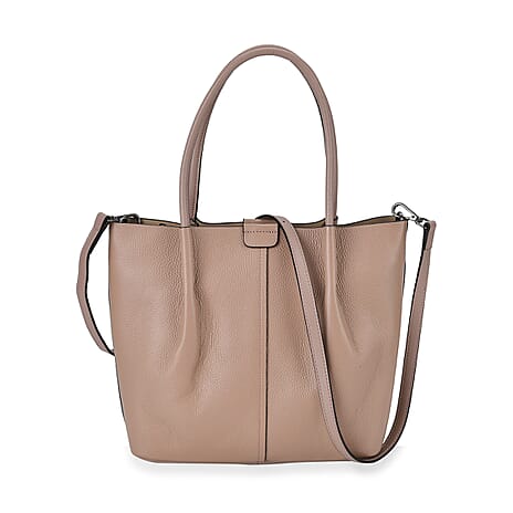 Genuine Leather Solid Tote Bag (Size 28x12x27 cm) - Pink