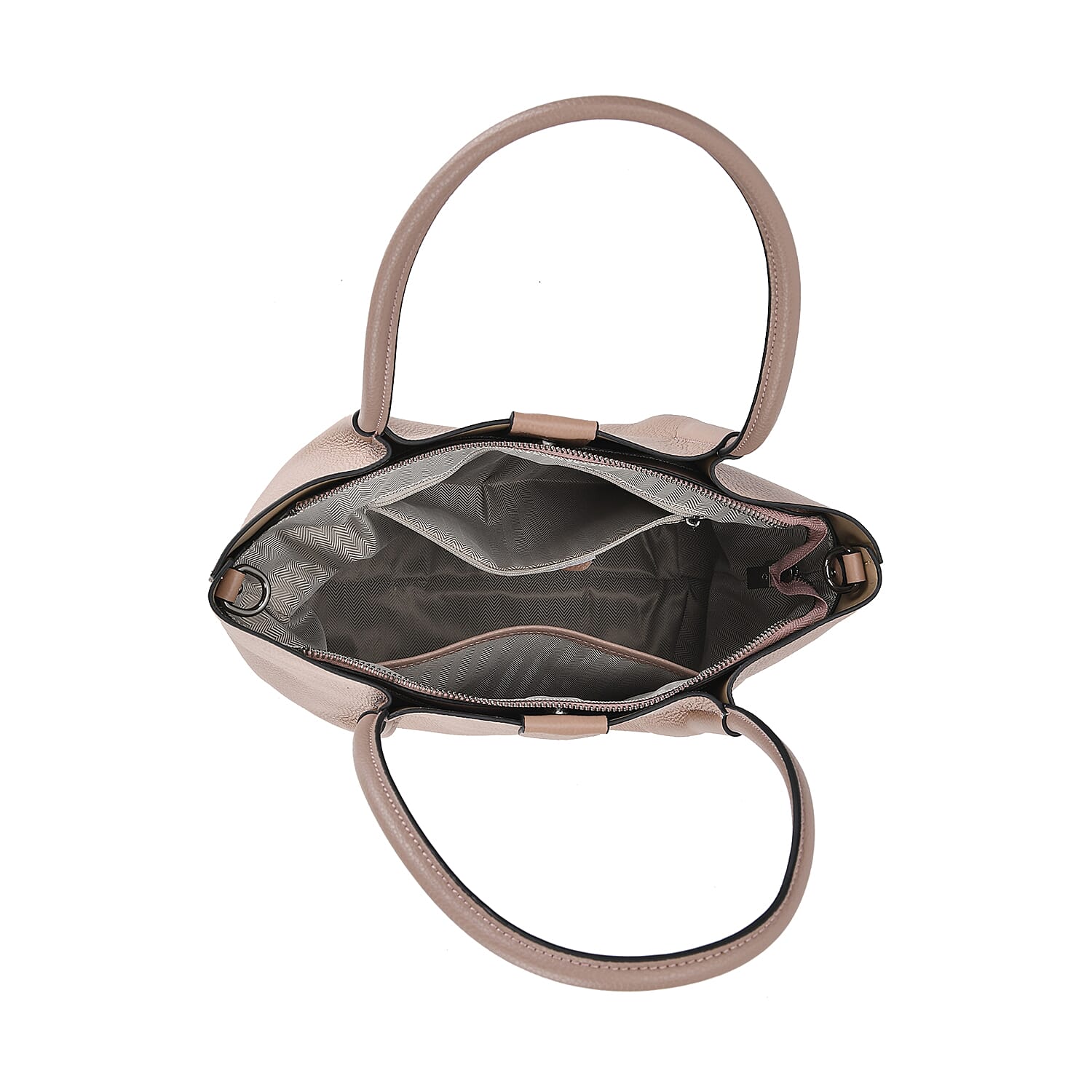 Genuine Leather Solid Tote Bag (Size 28x12x27 cm) - Pink