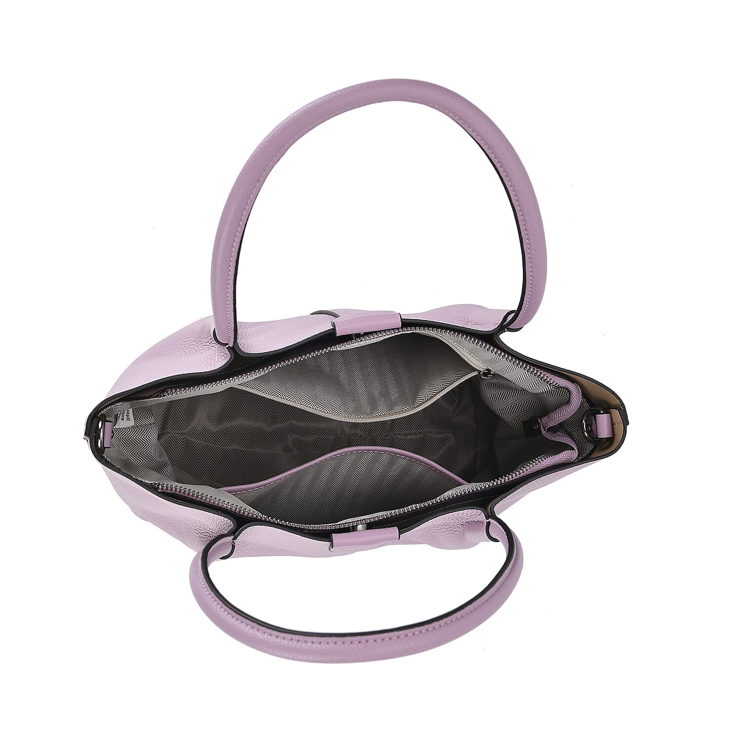 Genuine Leather Solid Tote Bag (Size 28x12x27 cm) - Lavender