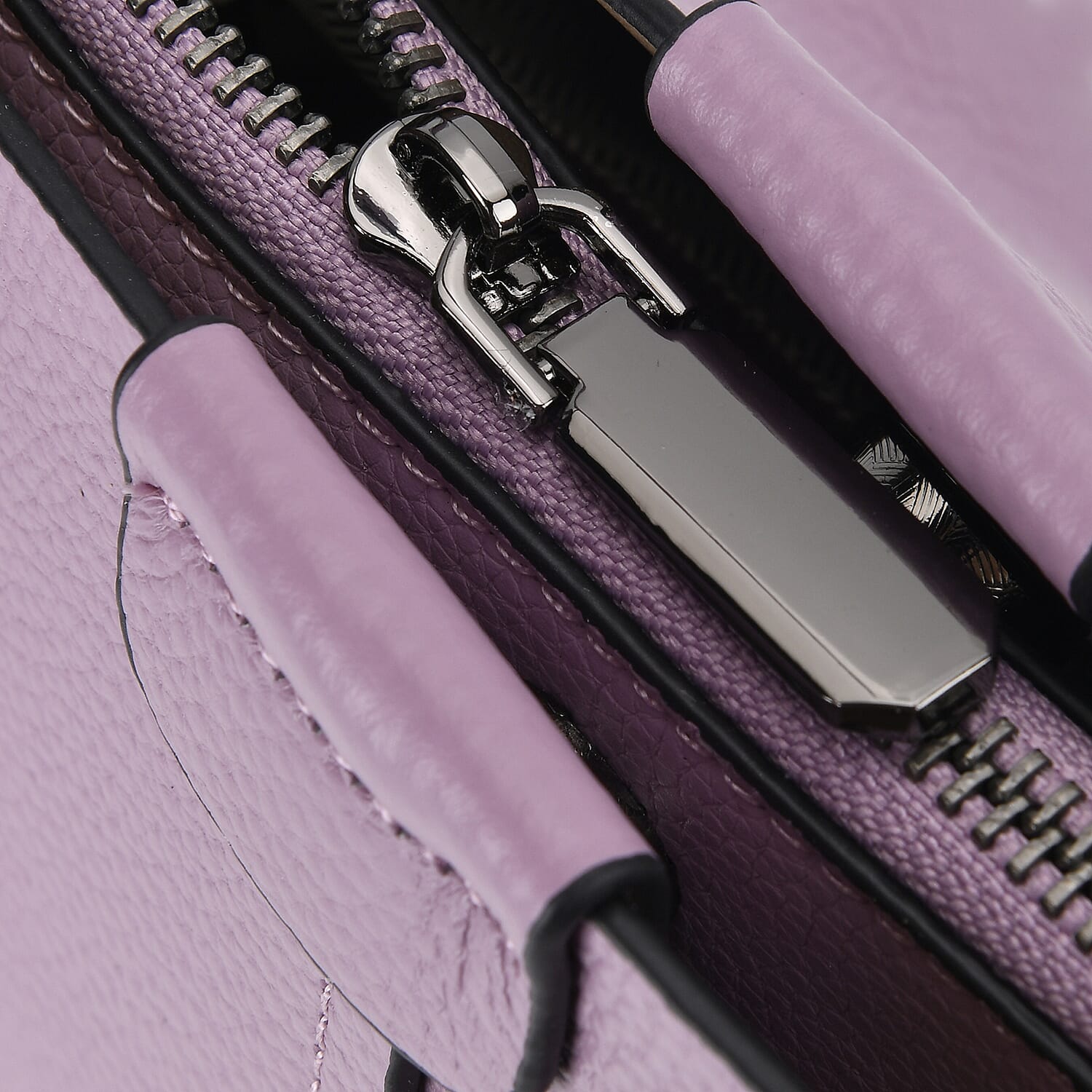 Genuine Leather Solid Tote Bag (Size 28x12x27 cm) - Lavender