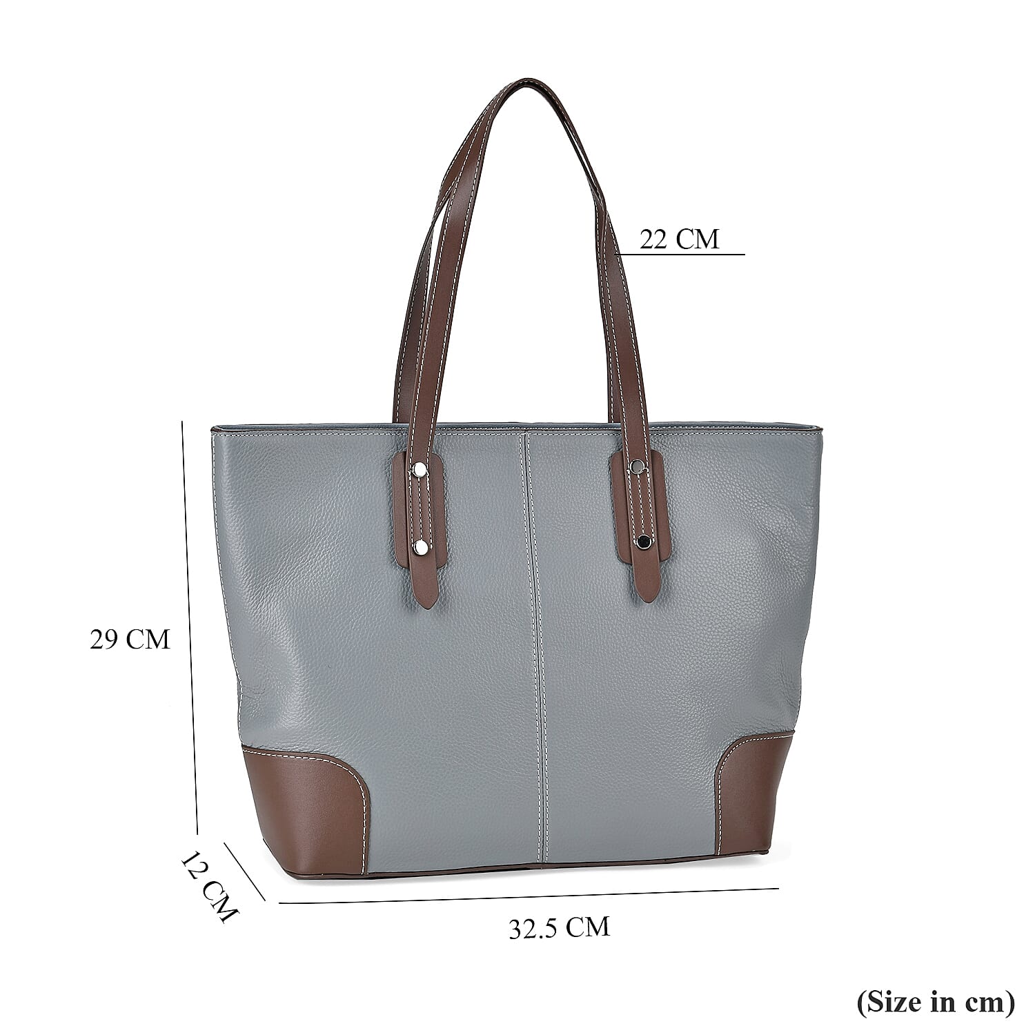 Genuine Leather Tote Bag with Double Handles