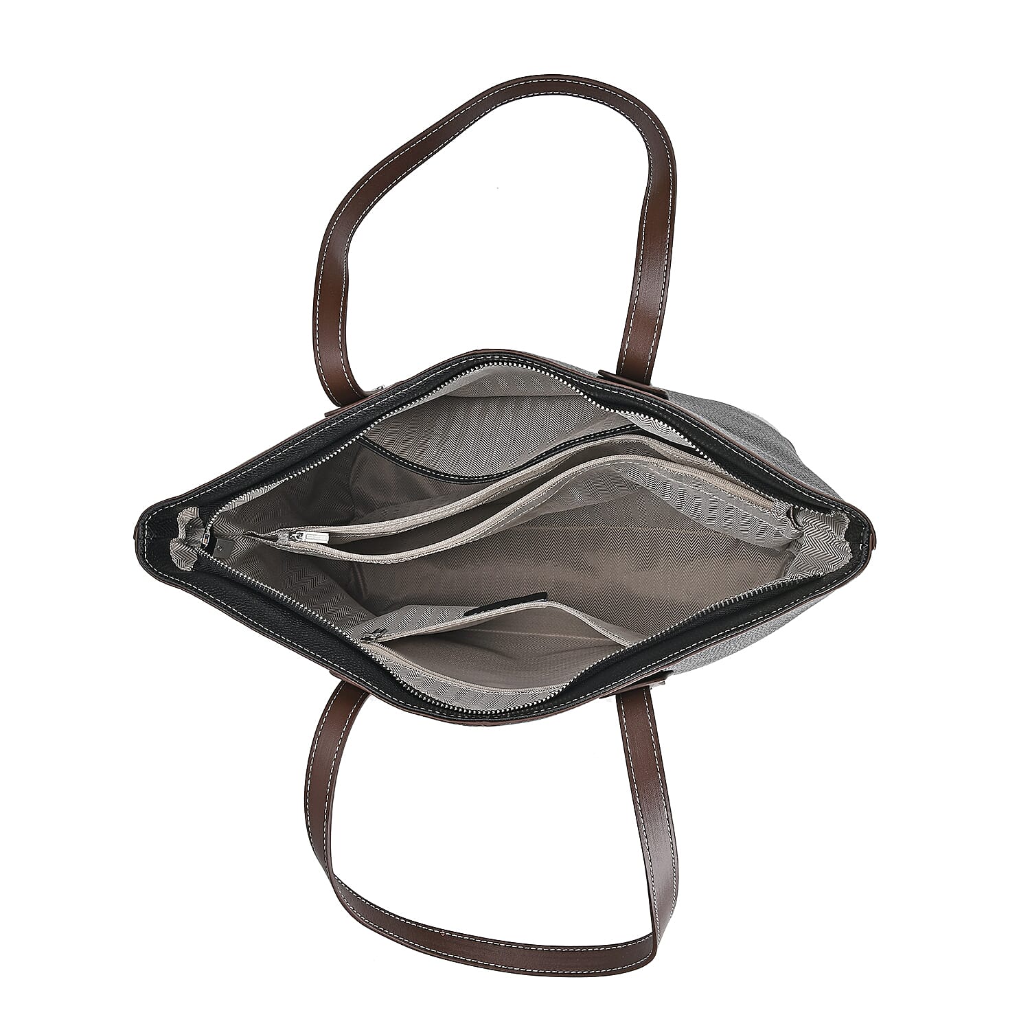 Designer Inspired - 100% Genuine Leather sumptuous Tote Bag (Size 32x12x29 cm) - Black