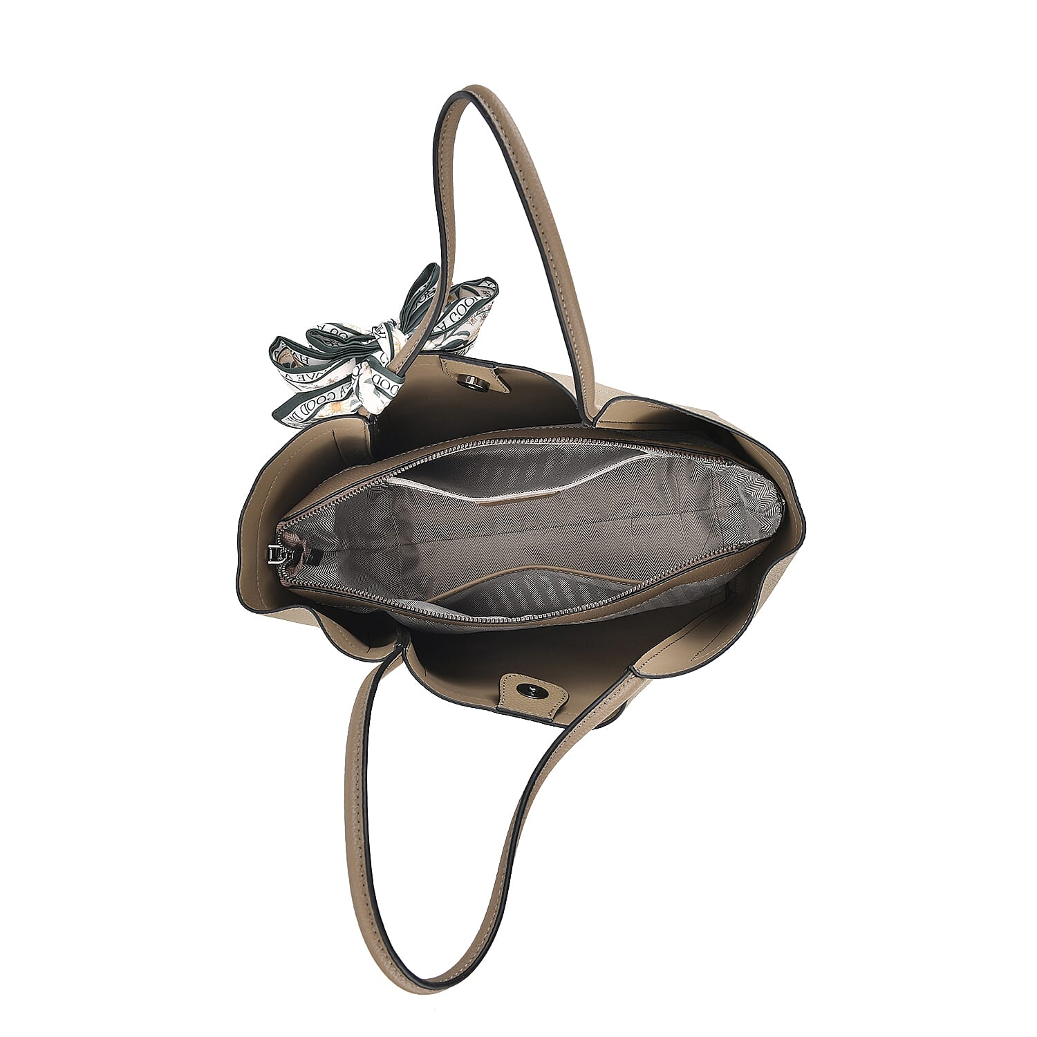 Leather Solid Tote Bag (Size 25x13x26 cm) - Beige