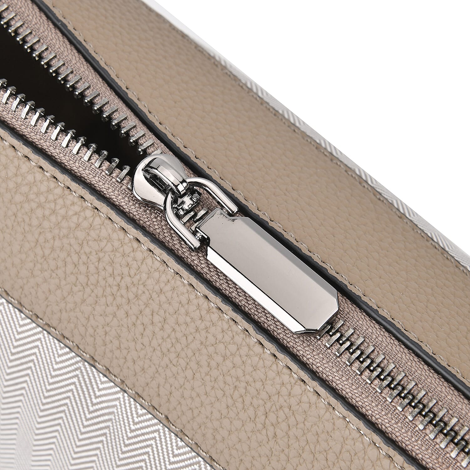 Leather Solid Tote Bag (Size 25x13x26 cm) - Beige