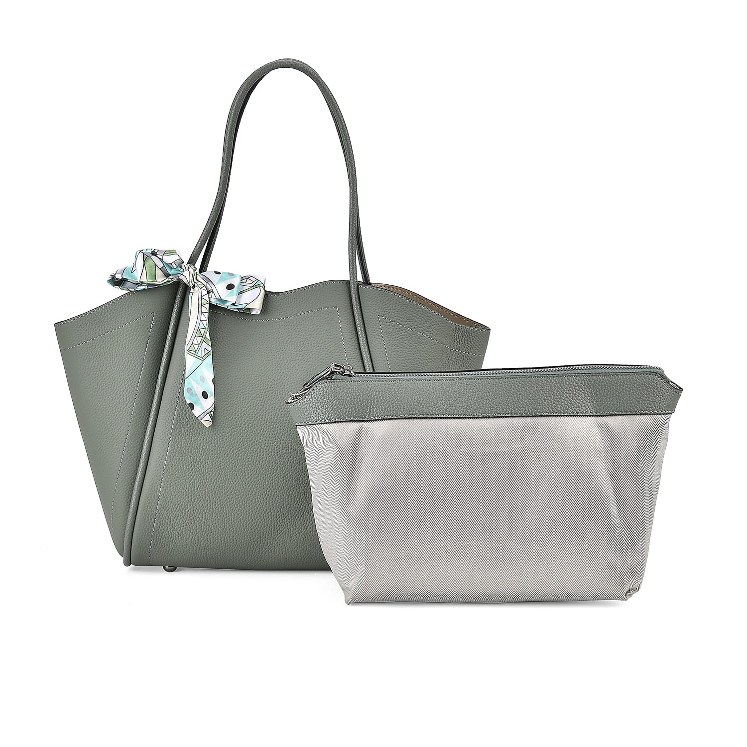 Leather Solid Tote Bag (Size 25x13x26 cm) - Olive