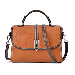 Genuine Leather Snakeskin Crossbody Bag