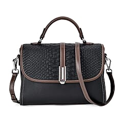 Genuine Leather Snakeskin Crossbody Bag