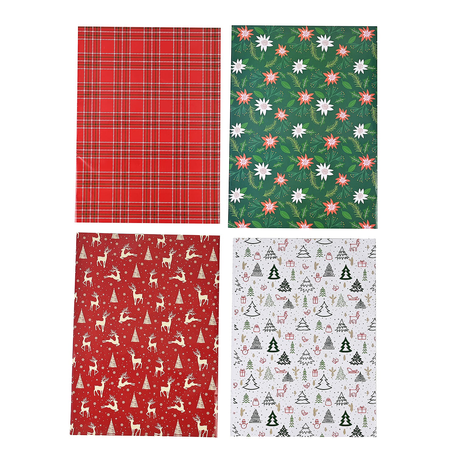 Set of 40 Pieces Wrapping Papers with 4 Different Design (Size 51x74cm) - Multi