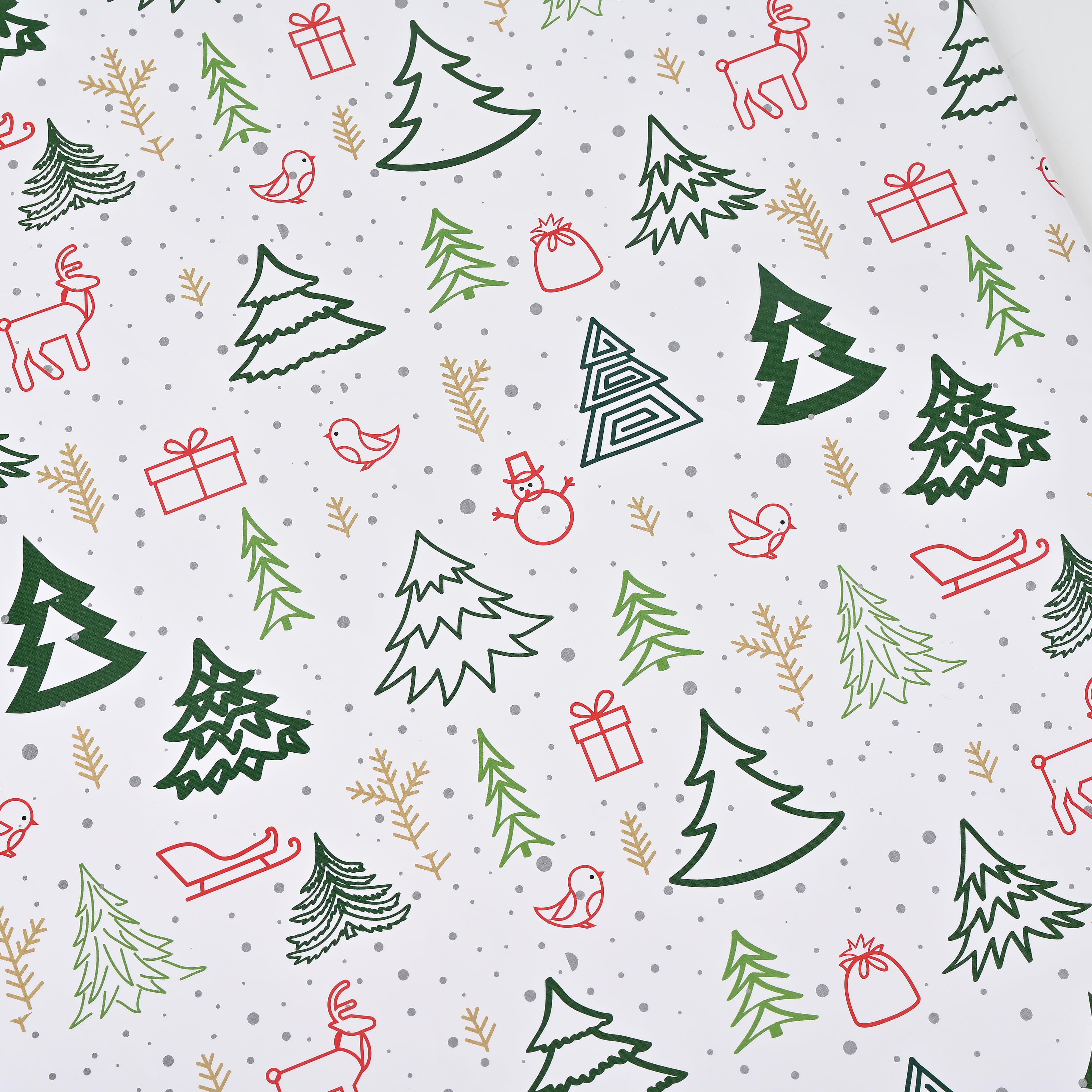 Set of 40 Pieces Wrapping Papers with 4 Different Design (Size 51x74cm) - Multi