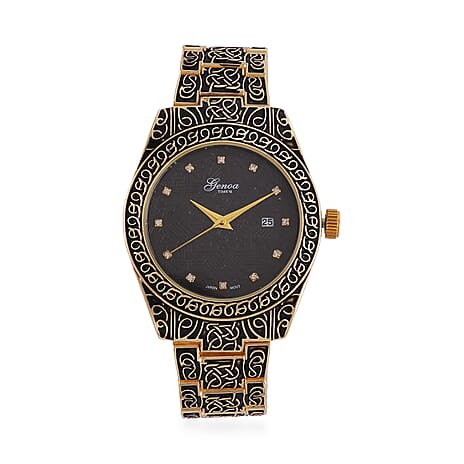 Carved Designer Inspired Limited Edition GENOA Watch - Gold