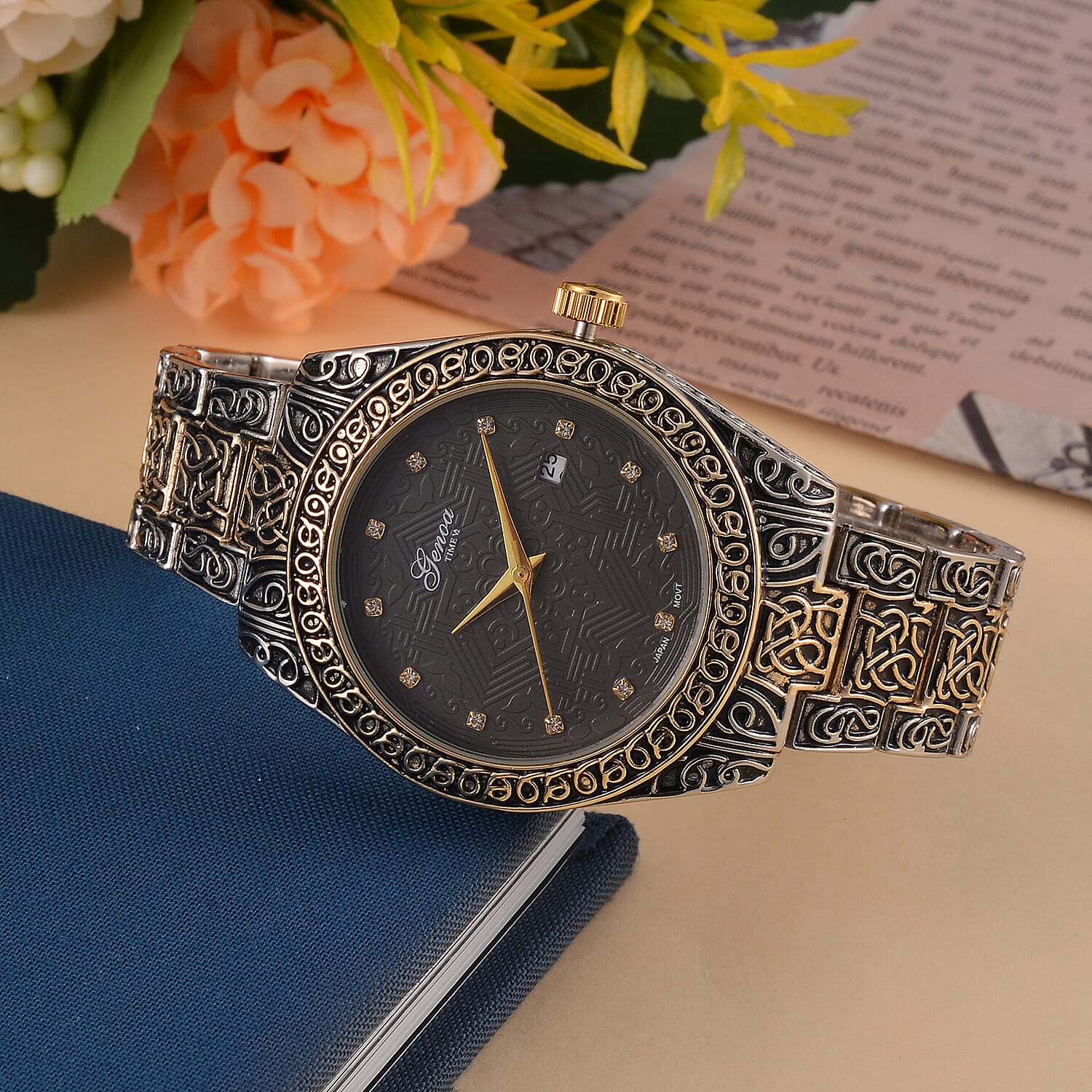 Carved Designer Inspired Limited Edition GENOA Watch - Black Oxide