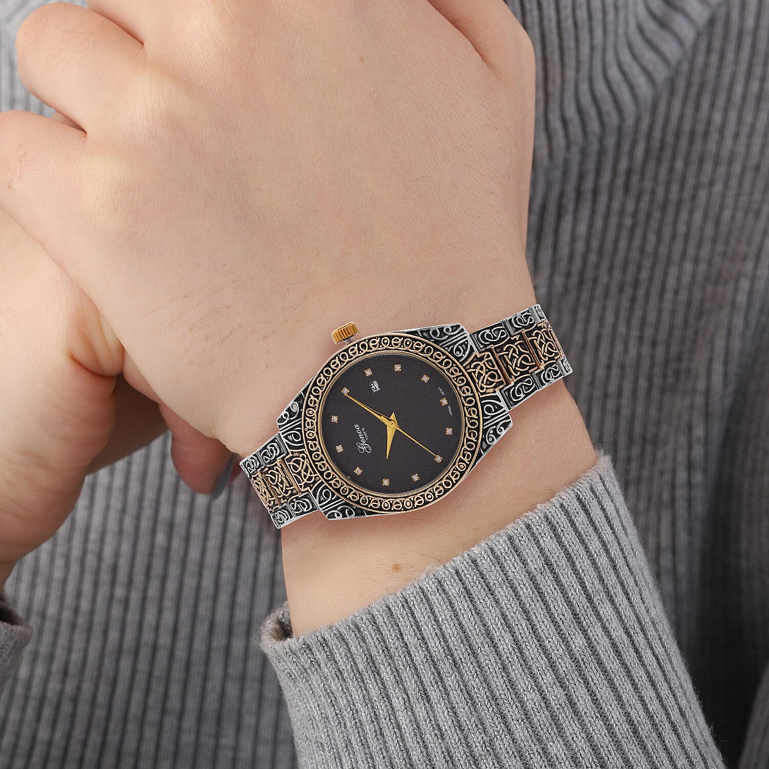 Carved Designer Inspired Limited Edition GENOA Watch - Black Oxide