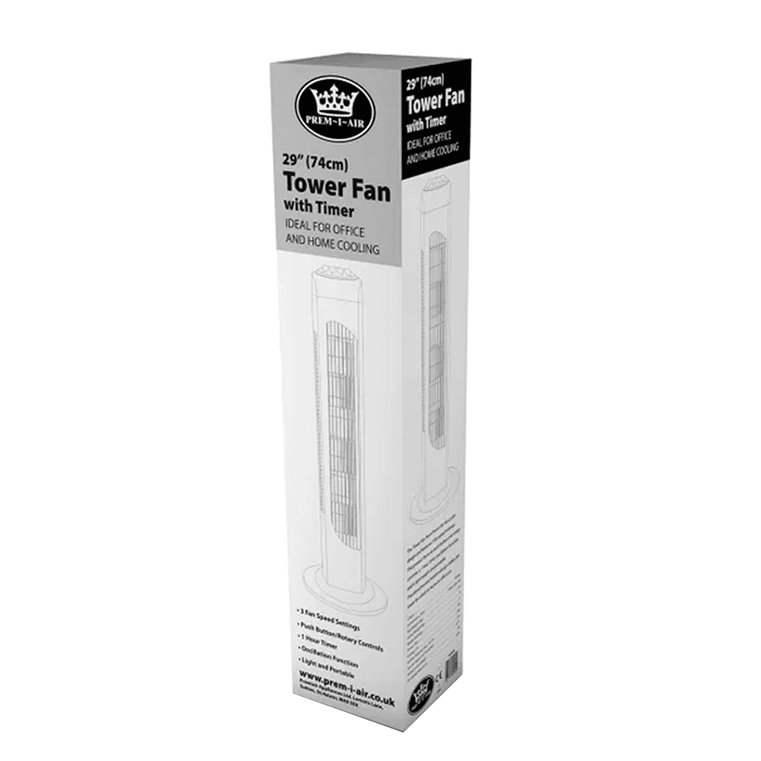 PREM-I-AIR 29 Inch Tower Fan - White PREM-I-AIR 29 Inch Tower Fan - White
