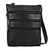 100% Genuine Leather Croco Embossed Crossbody Bag With Shoulder Strap - Black