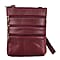 100% Genuine Leather Croco Embossed Crossbody Bag - Red