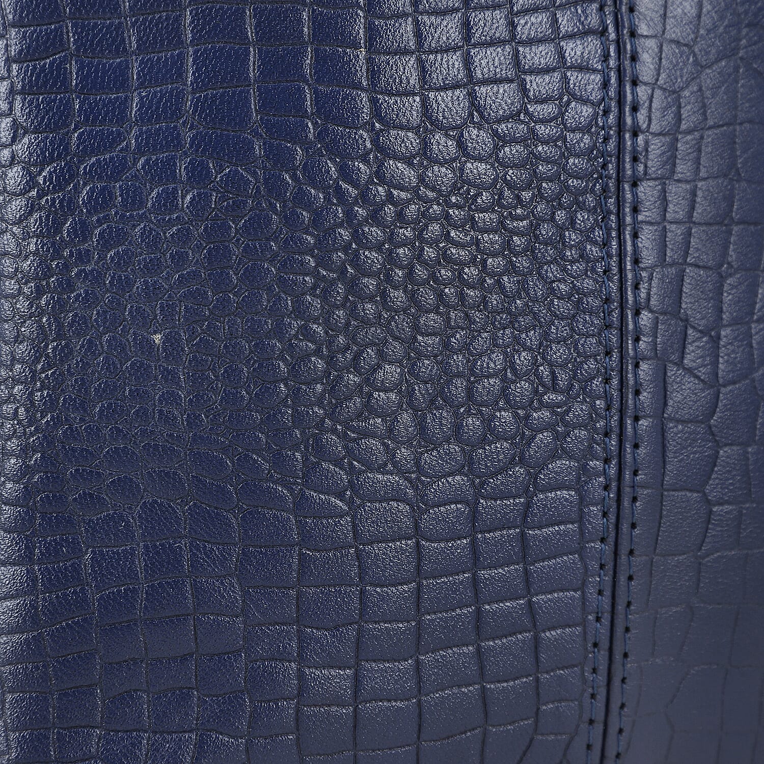 100% Genuine Leather Croco Embossed Crossbody Bag With Shoulder Strap- Navy