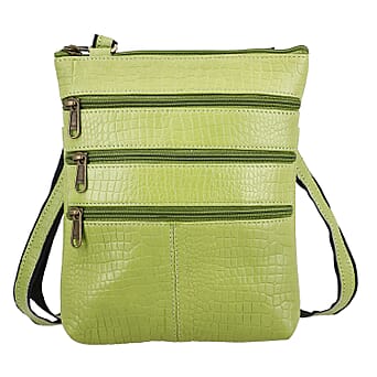 https://tjcuk.sirv.com/Products/77/9/7793950/Leather-Croco-Embossed-Crossbody-Bag-Size-20x3x24-cm-Green-Black_7793950.jpg?w=342&h=342