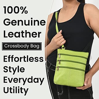 https://tjcuk.sirv.com/Products/77/9/7793950/Leather-Croco-Embossed-Crossbody-Bag-Size-20x3x24-cm-Green-Black_7793950_1.jpg?w=342&h=342