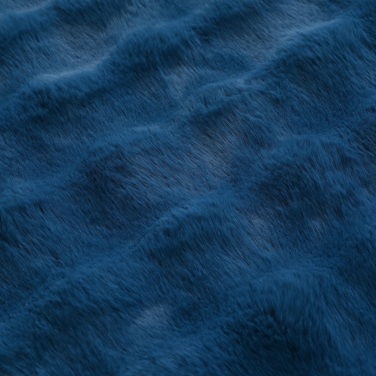 Faux Rabbit fur double layer blanket (Size 150 x 200 cm) - Navy & Cream