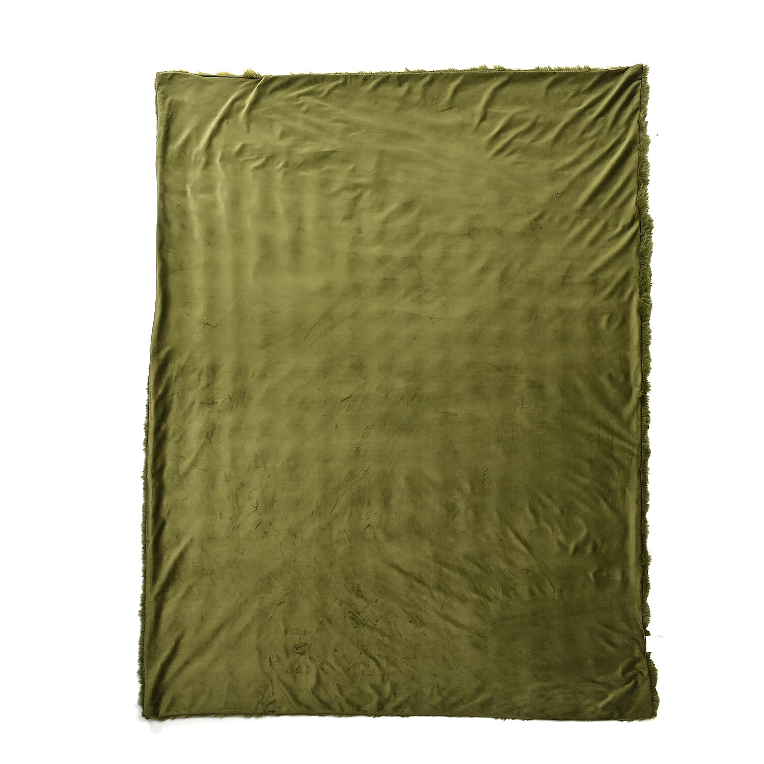 Deluxe Range- 700GSM Super Soft Rabbit Faux Fur Double Layer Blanket (Size 200x150) - Sage