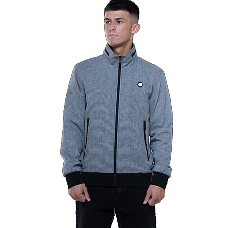 D-Rock Houndstooth Check Harrington Jacket (Size L) - Grey