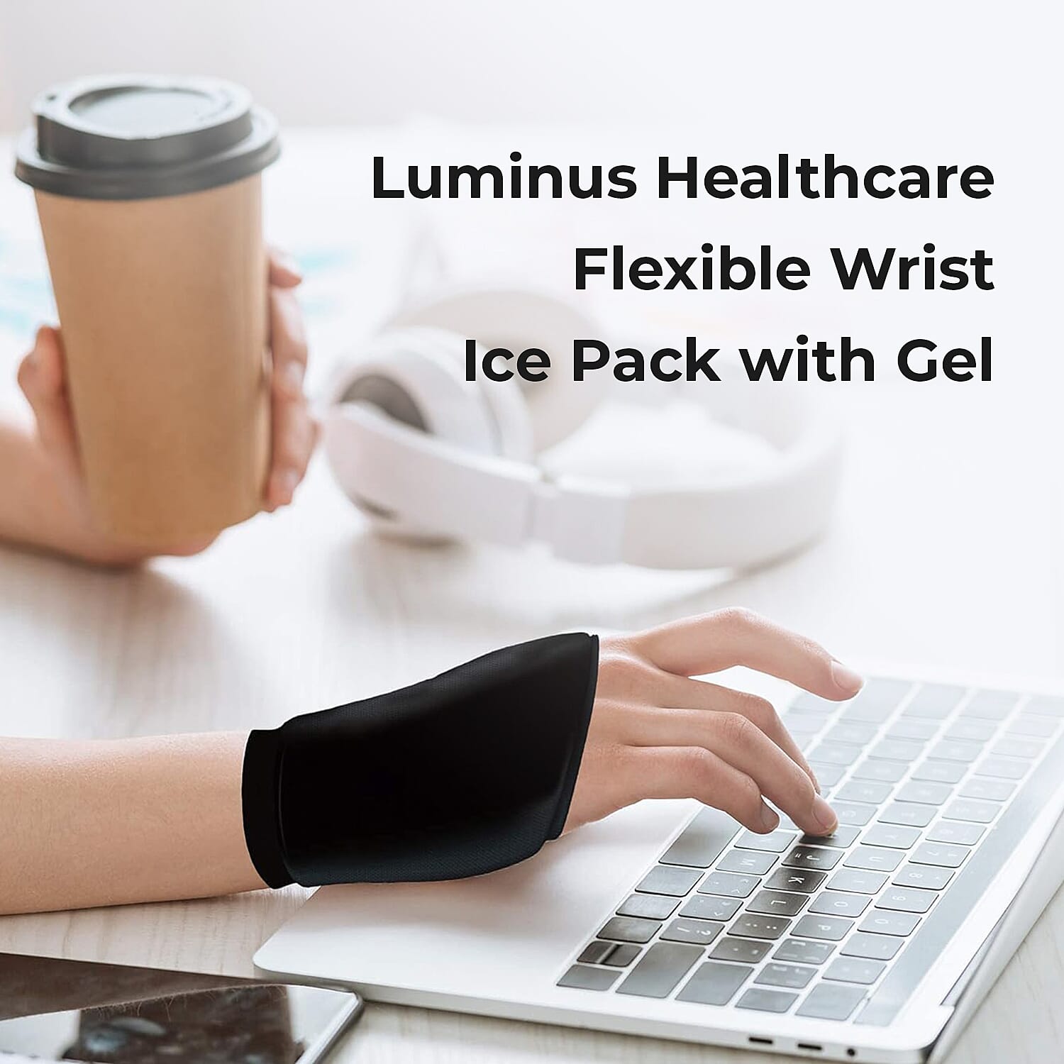 Soothing Black Gel Sleeve for Hot & Cold Hand Therapy