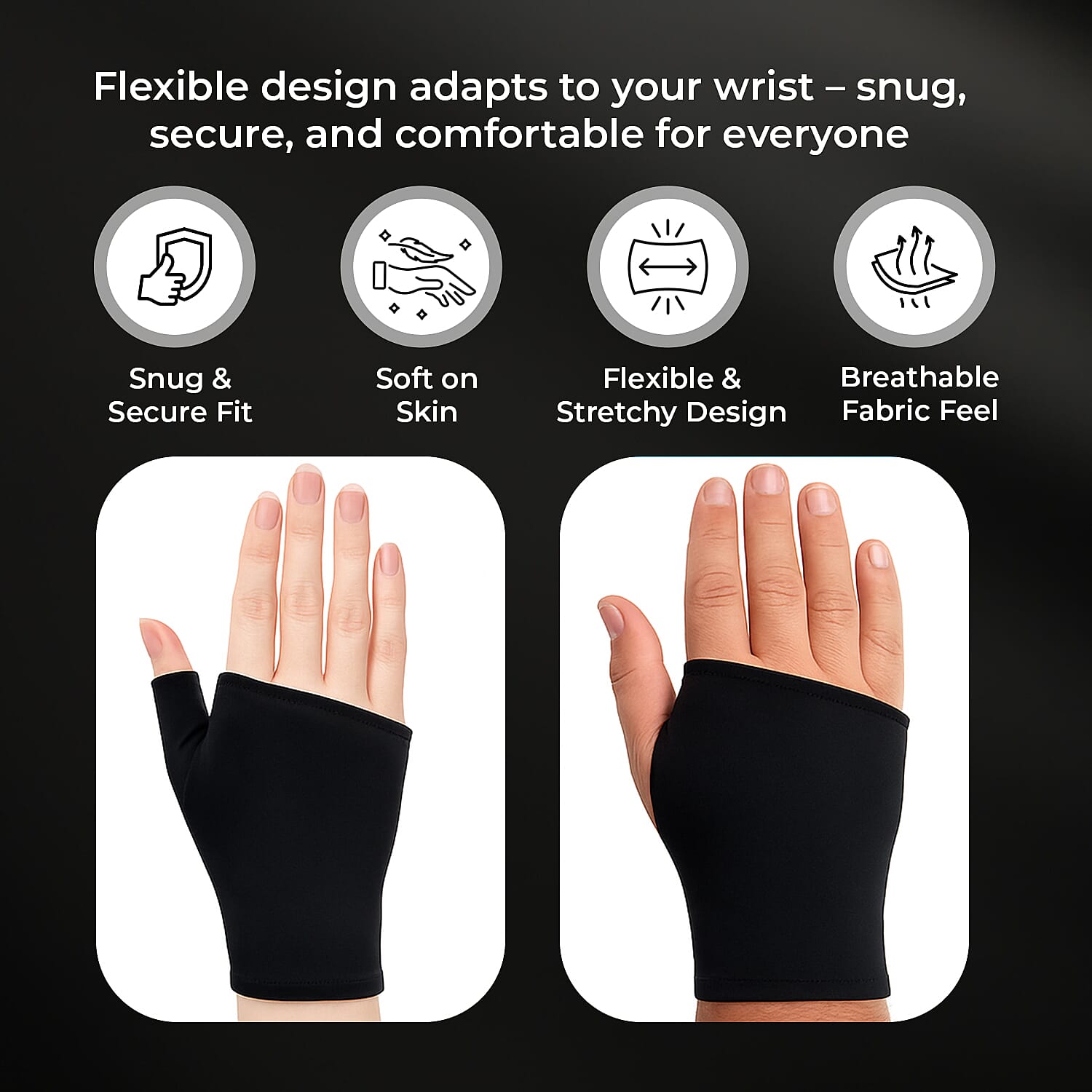 Soothing Black Gel Sleeve for Hot & Cold Hand Therapy